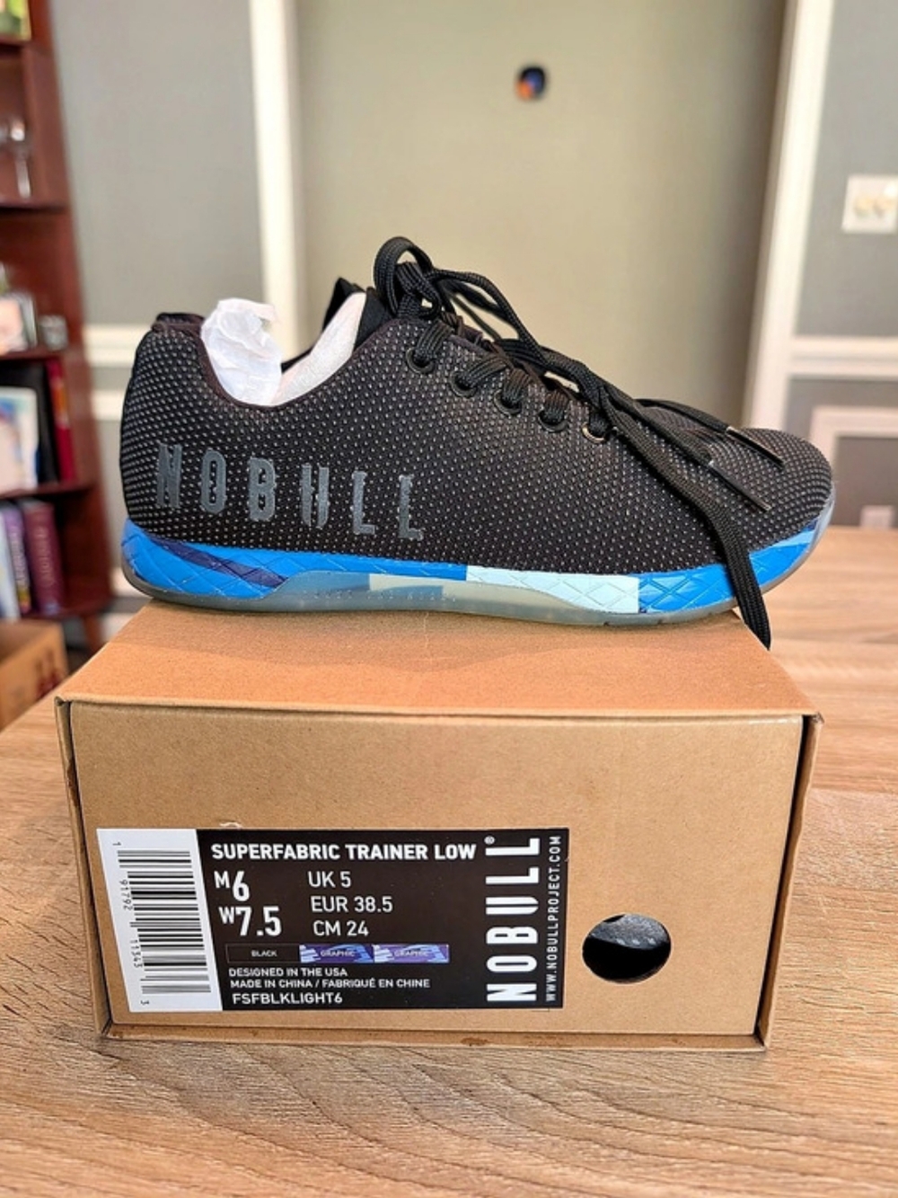 NOBULL SuperFabric Trainer Low Sneakers Black & Blue US W7.5